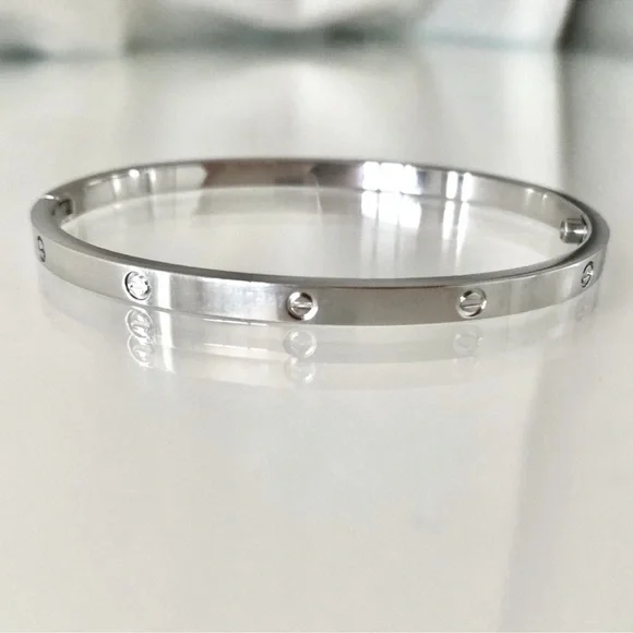 NEW Small Model Screw Cuff Bangle Love Bracelet with Screwdriver in Silver - Picture 7 of 14